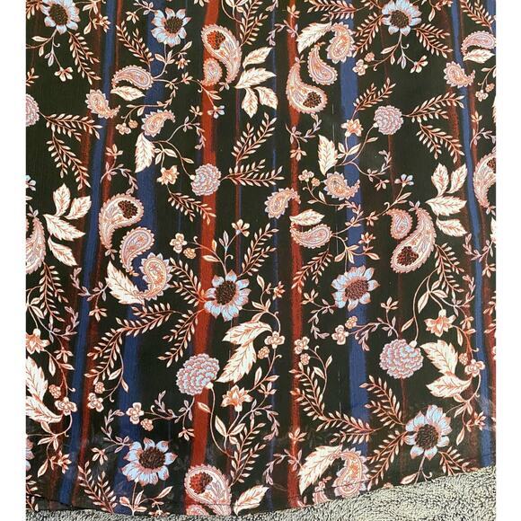 Knox Rose Women's Short Sleeve Floral Paisley Red Blue Top‎ Blouse V-Neck XS - Picture 11 of 12